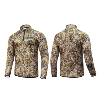 High Quality Custom Lightweight Clothes Quarter Zip Camo Down Jacket for Hunting