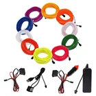 3M Neon Light Dance Party Decor Light Neon LED Lamp Flexible EL Wire Rope Tube Waterproof LED Strip