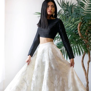 Exclusive Designer Ball Gown Floral Black & White Lehenga Choli For Girls Party wear Wholesale Lehnga Choli india
