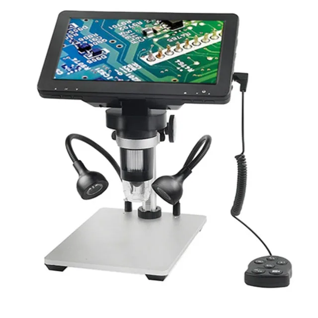 LCD Digital Microscope with Polarizer HD Output 1080P Digital 1200x Magnification for SMD Soldering Work Jewelers Coins Collection 