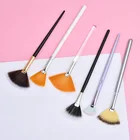 Makeup Fan Brush Fan Makeup Brush Different Customized Material Logo Makeup Fan Applicator Brush Vegan Facial Fan Brush