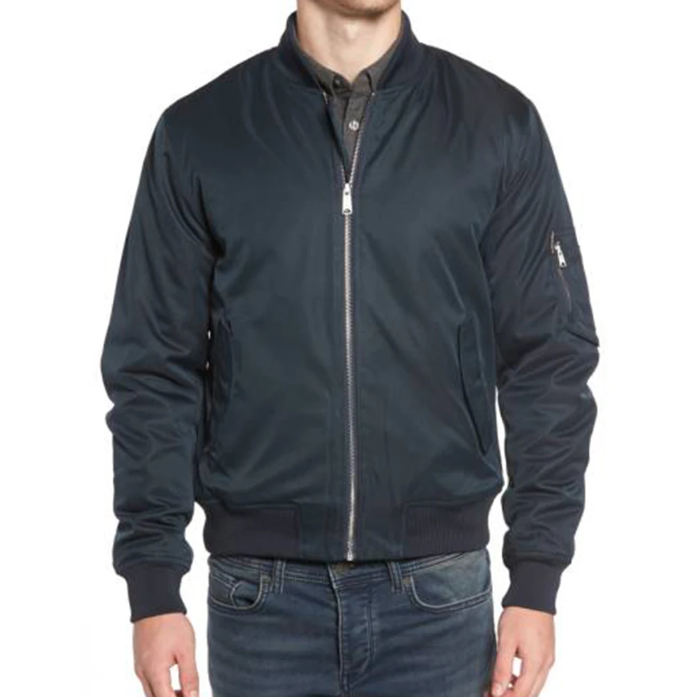 navy blue flight jacket