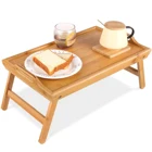 Bed Tray Portable Bamboo Folding Leg Bed Laptop Wood Bamboo Folding Bed Tray