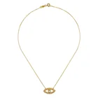 Cubic Zirconia Pendant Evil Eye Trendy OEM Charm Luxury 18k Gold Plated 5A Cubic Zirconia Woman Pendant Necklace