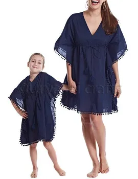 Boutique Designer Women Kaftan Dress Mother And Daughter Matching Outfits For Beach Cover Up