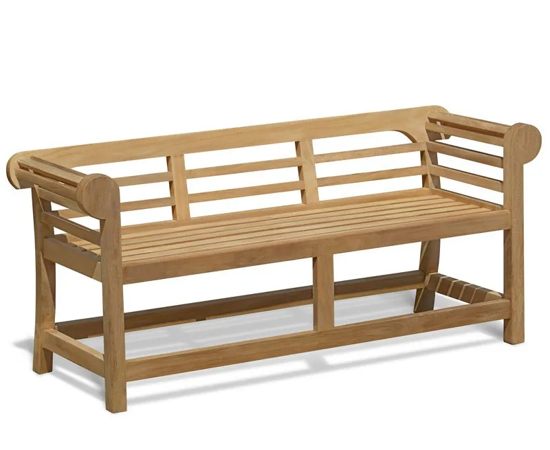 low wooden garden bench