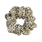 22momme 100% Mulberry Silk Leopard Pattern Scrunchies Set 4pieces In A Set Such As 1cm 2.5cm 3.5cm 5cm