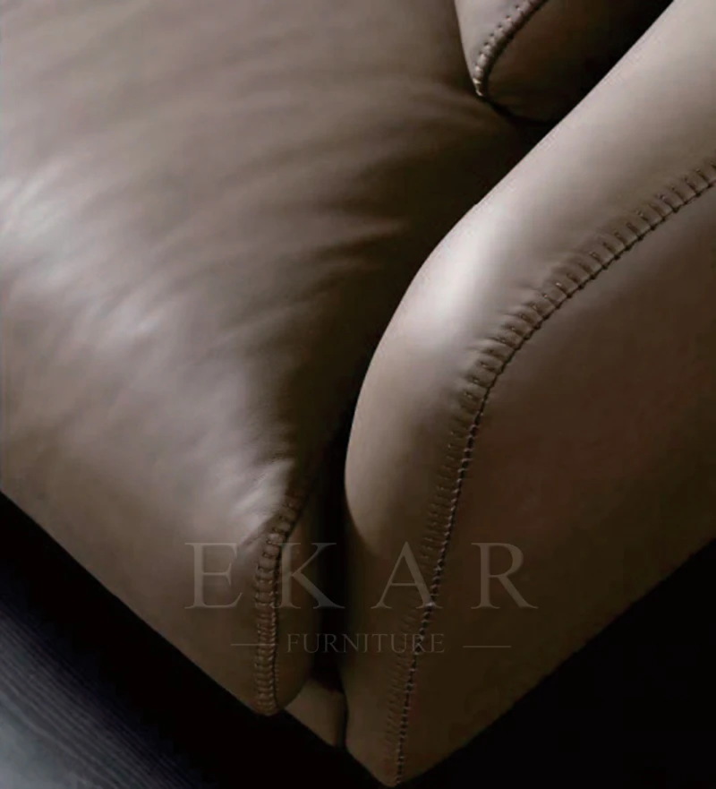 Modern Ekar Furniture L Shaped Corner Upholstered Leather Sofa