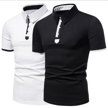 wholesale high quality plain white and black t shirt for men clothing cotton plain -polo with printing logo
