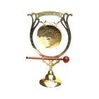 Brass/ Wooden Dining Gong With Hand Made Design Print Kitchen Decorative Brass Dining Decoration Gong