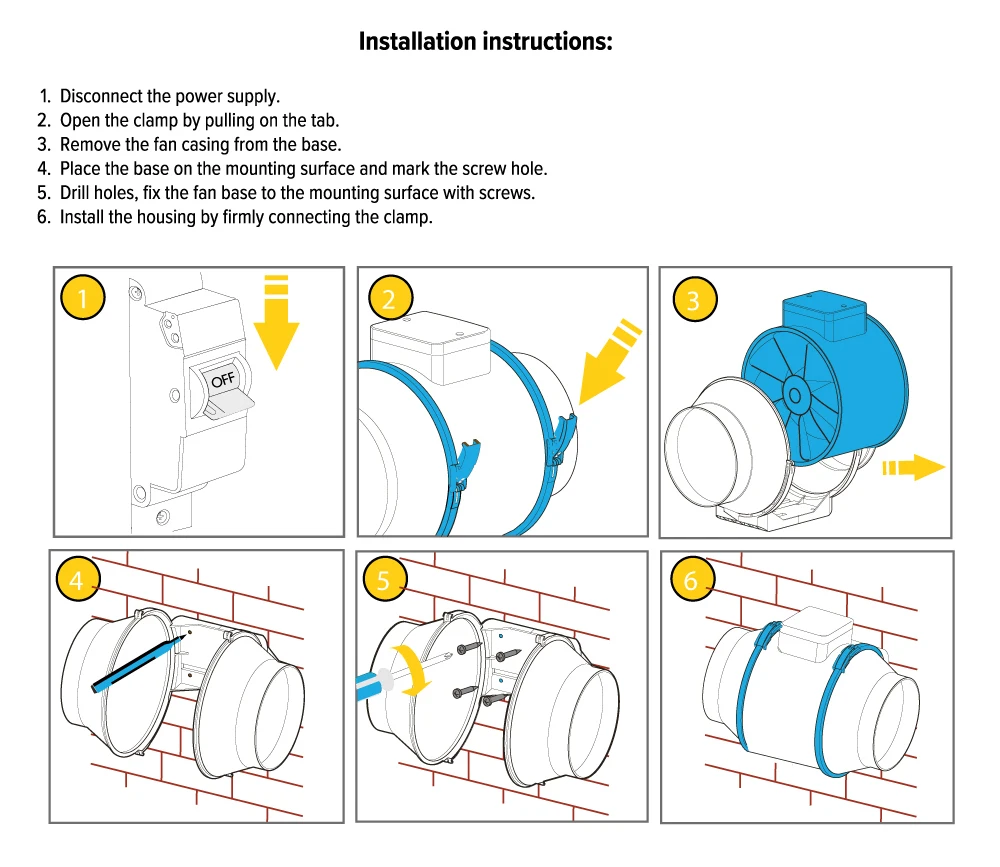 Mixed Flow Duct Fan, VENTEUROPE, VE100-MMF, Axial, 220-240V - detail 22