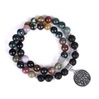 Tree Life Pendant Accessories Volcanic Lava Stone Indian Aquatic Agate OM Jewelry Stone Bracelets
