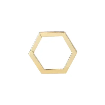 Hexagon14kt Solid Gold Charm Pendant Lock