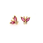 Earrings Zircon S925 Sterling Silver Ins Cross-border Light Luxury Butterfly Colorful Diamond Earrings