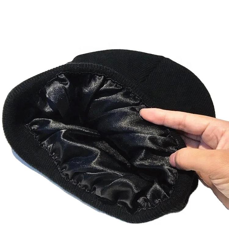 mens satin lined beanie