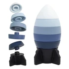 Toy New Toys Free Logo OEM ODM Rocket Stacking Toy Silicone New Silicone Stacking Toy Baby Silicone Teething Toys