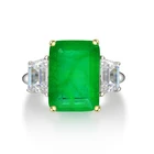 Ring Stone Aaa Cz Stone Square Emerald Green Ring With Diamonds Stone Emerald Green Ring Silver