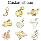 Pendant Zinc Alloy Charm Custom Embossed Brand Logo Jewelry Hang Tags For Pendant Necklace