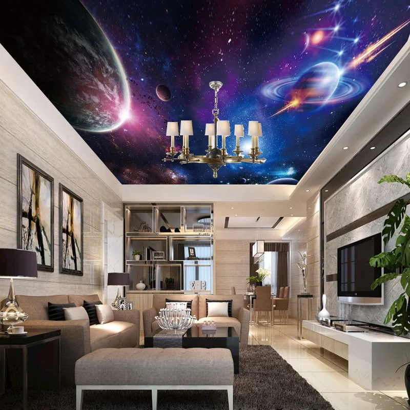 Modern Star Space Ceiling 3d Wallpaper Wall Mural 5d Wall Paper Custom Size  - Buy Roof Ceiling Wallpaper,Ceiling Wallpaper 3d Wall Papers,Ceiling 3d  Wallpaper Product on 
