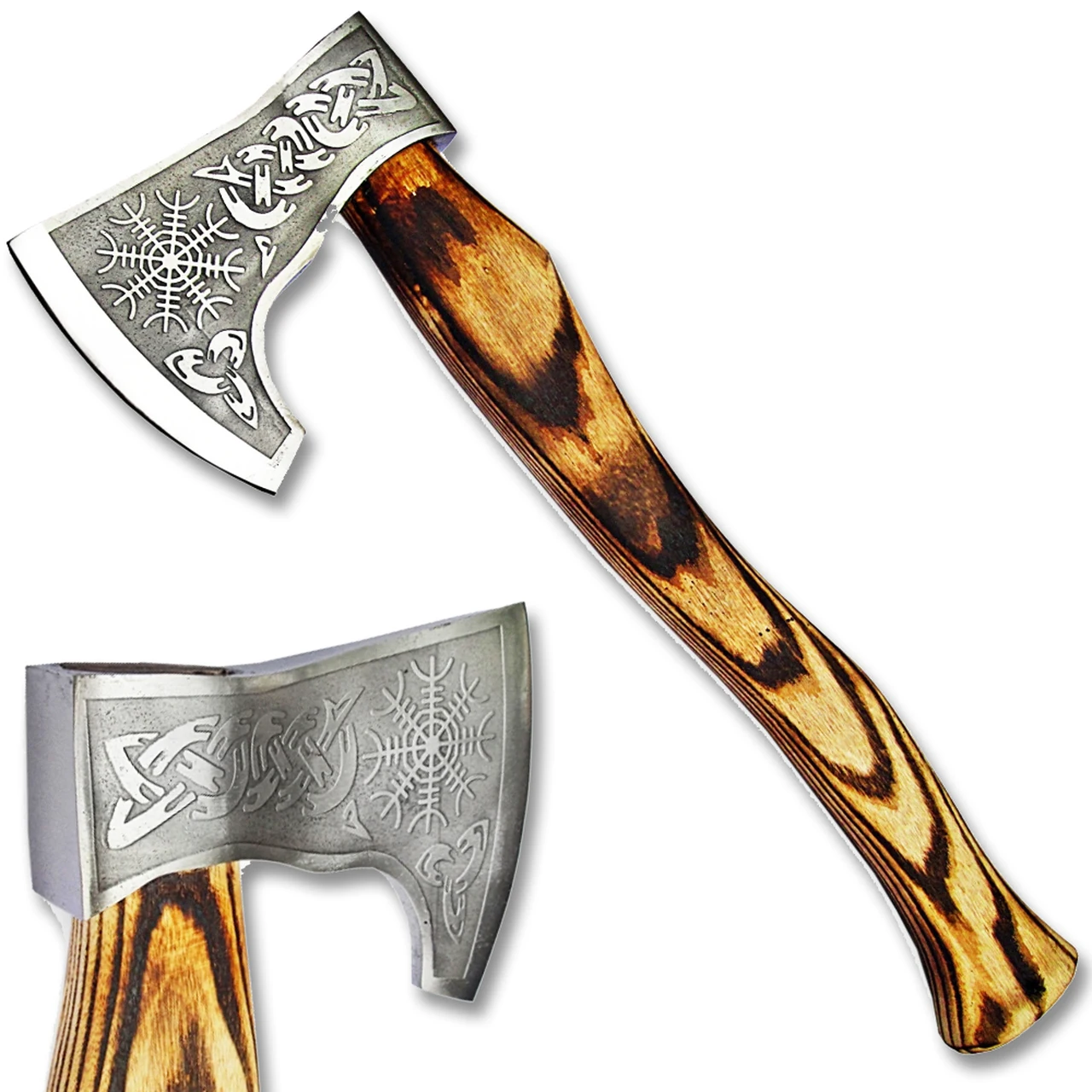Axe Head Knives Exporter Custom Hand Made Damascus Steel Bearded Hatchet 