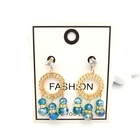 Earrings Beaded Pendant Earrings High Quality Rhinestone Round Hollow Earrings Bohemia