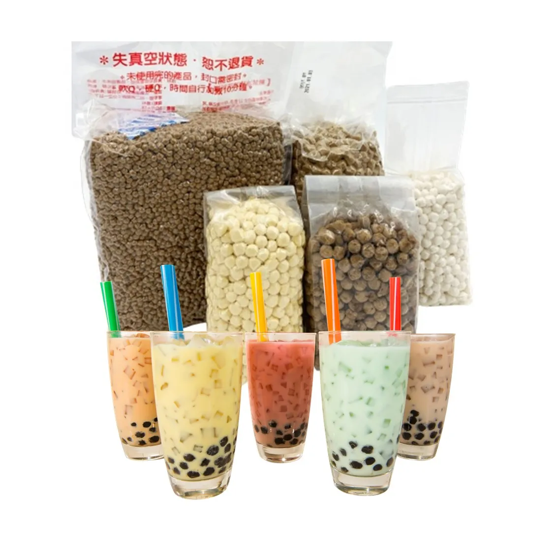 Classic Flavours Bubble Tea Kit With Instant Tapioca Pearls (8 Drinks ...