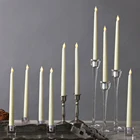 Candle Gold Led Candle Artificial Flameless LED Taper Candle Set Of 2 With Battery Operated- Gold Ombre