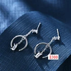 Earrings Gold E6 Elegant Circle Round Earrings Sterling Silver 925 Plated White Gold Eardrop