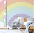 Kids Wall Hanging Decor Children Waterproof Canvas And Wood Height Ruler Baby Measuring Growth Chart