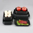 Egg Tray Disposable Black Clear White Pp Plastic Vegetable Fruit Egg Meat Display Tray