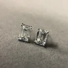 Earrings Stud Wholesale Earrings Jewelry Type Emerald Cut Zirconia 925 Silver Stud Earrings