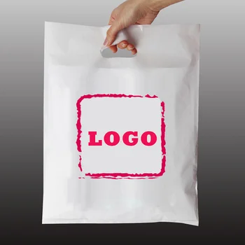 Custom printing heavy duty retail bolsas de plastico d2w bio degradable die cut large plastic shopping bags with own logo
