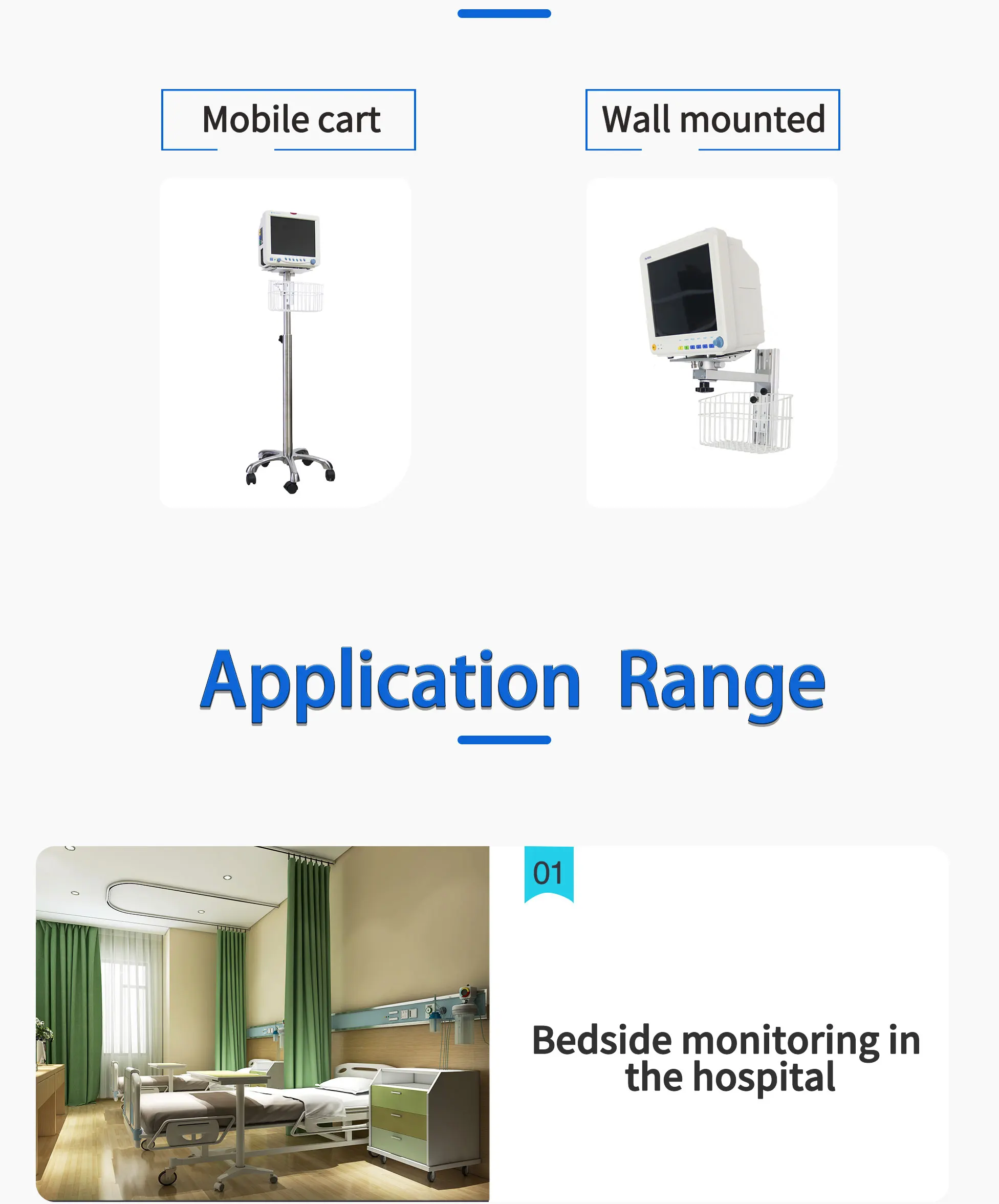 Class II Multi Parameter Patient Monitor with 1 Year Warranty and 2 Years Shelf Life