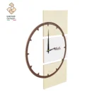 Beautiful Italian Wall Clock In Natural Wood Birch 12mm Large In Size With Circular Inlay In The Wood.