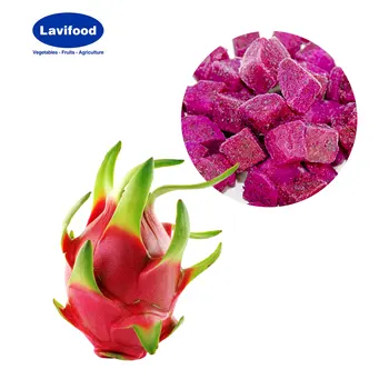 OEM Service IQF Red Dragon Fruit Dice/Slice/Chunk Frozen Dragon With 500g 1kg 10kg upon Per Bag Packaging
