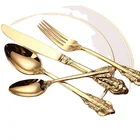 Golden Color Finishing Stainless Steel Metal Kitchen Cutlery Set with Glossy Finishing Wholesale Supplier