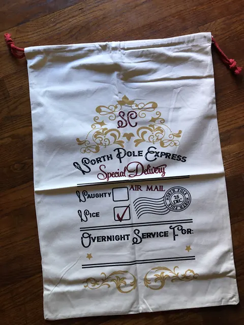 cotton canvas santa bag christmas gift bag wholesale with