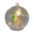 Ornament 80mm Wholesale Led Light Up Clear Christmas Spheres Shiny Ornament Cheap Glass Baubles Balls Decorations