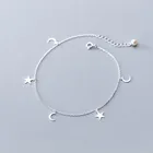 Pearl A1083 New 2021 Silver Jewelry Silver Moon Star Pearl Pentagram Anklet Bracelet