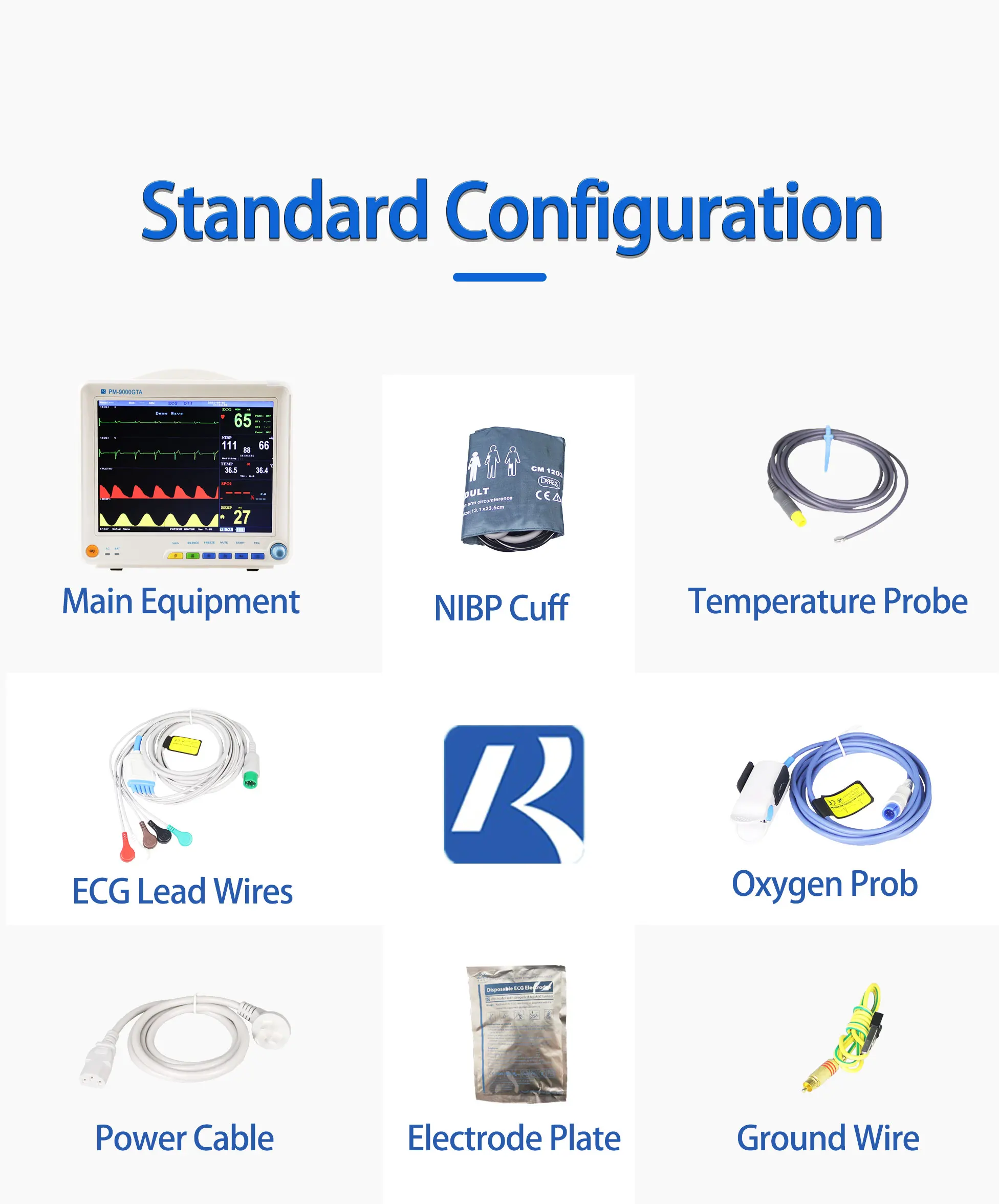 Class II Multi Parameter Patient Monitor with 1 Year Warranty and 2 Years Shelf Life