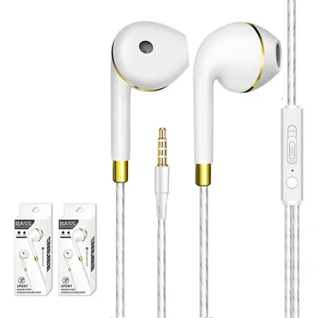 Earphone wholesale Wired Super Bass 3.5mm Colorful Headset Earbud with Microphone Hands Free for mobile phone