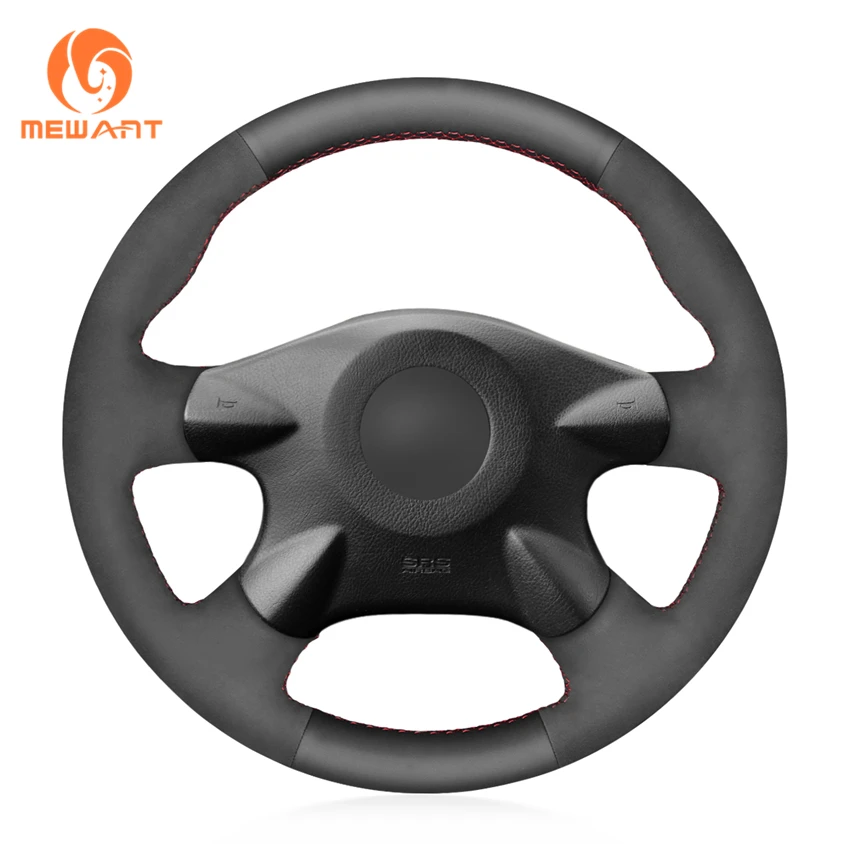 FOR NISSAN ALMERA 1995-2000 BLACK REAL GENUINE LEATHER STEERING WHEEL COVER NEW