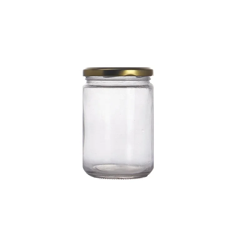 Wholesale 100ml 195ml 240ml 300ml 500ml Empty Round Clear Food Storage Bottle Jars Salsa Sauce Chutney Jars With Lid