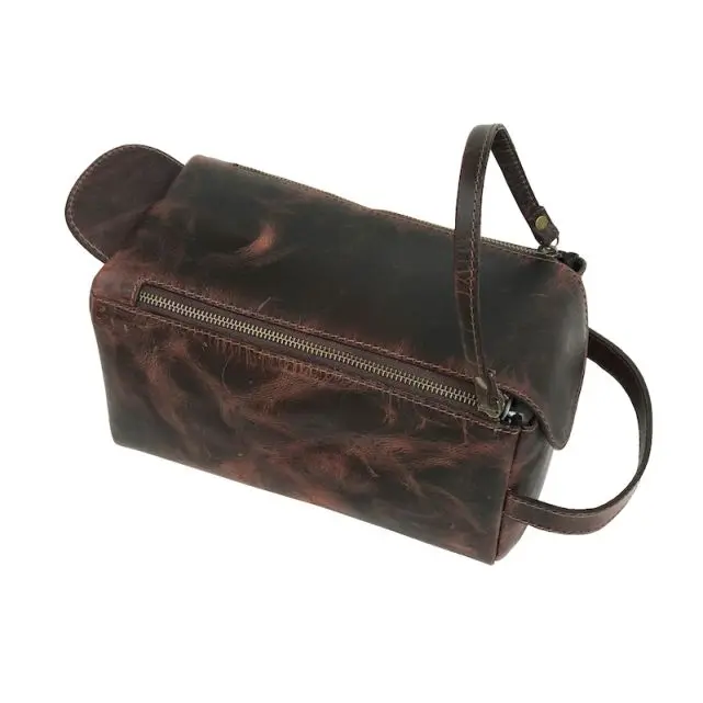 Genuine Leather Travel Toiletry Bag 