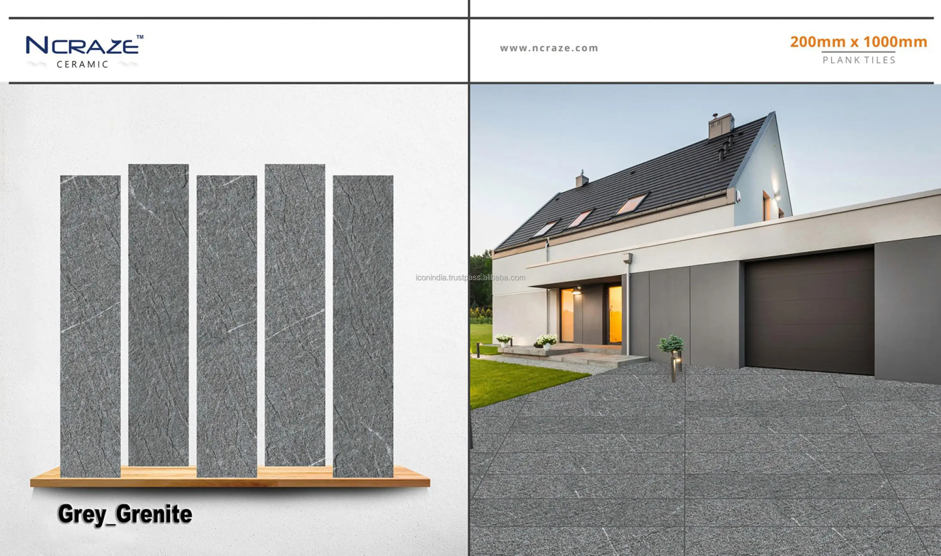 Matt Finish In Porcelain material Size In 200x1000mm Tiles Will Give Authentic And Vintage Look