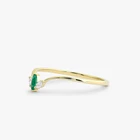 Emerald Solid 14K Gold Emerald Ring Diamond Ring Women Natural Gemstone Thin Ring