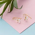 14k Earrings E1893 Magnetic Luxury Jewelry Silver Plated 14K Gold Earrings Cherry Pearl Gift Earrings