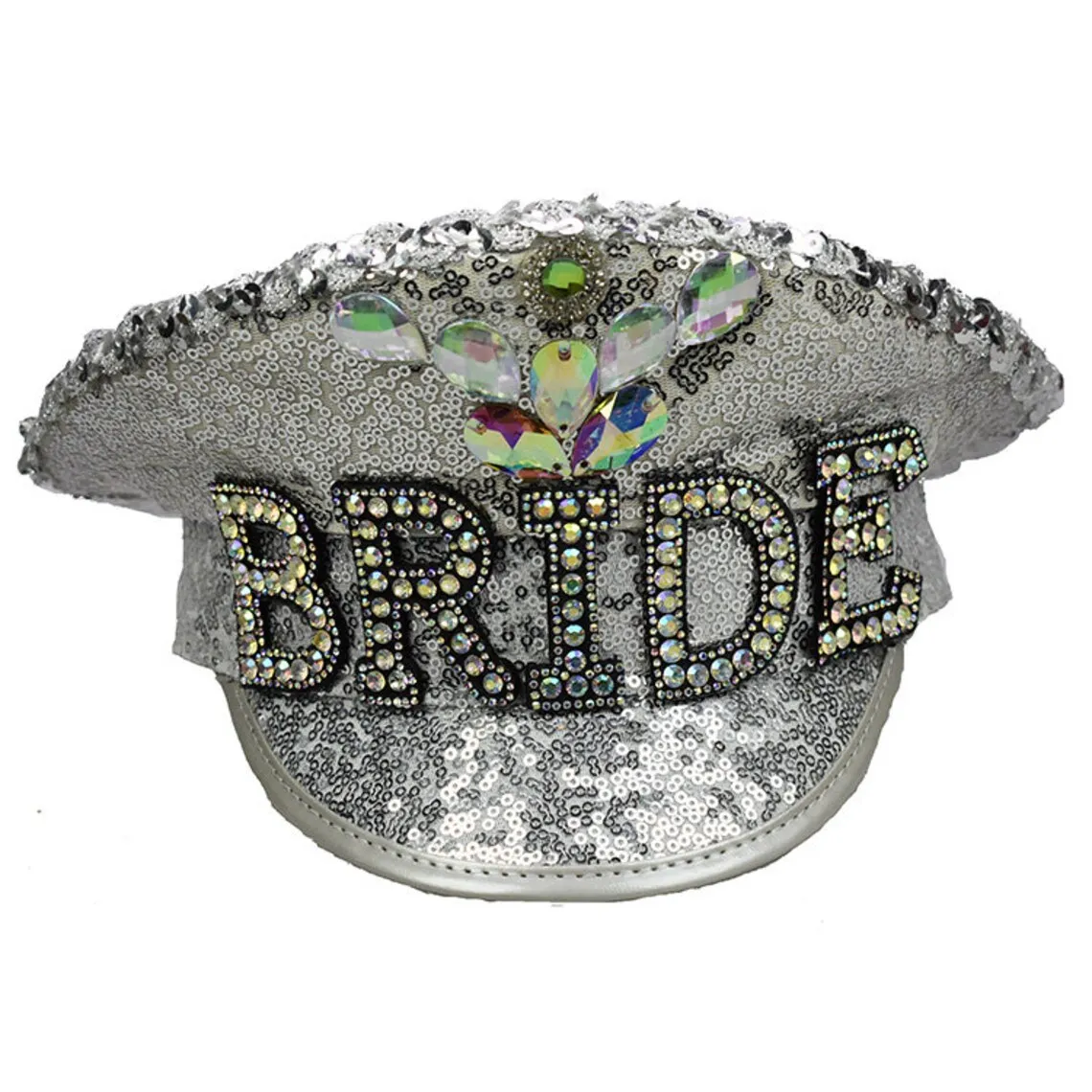 embellished bride captain hat