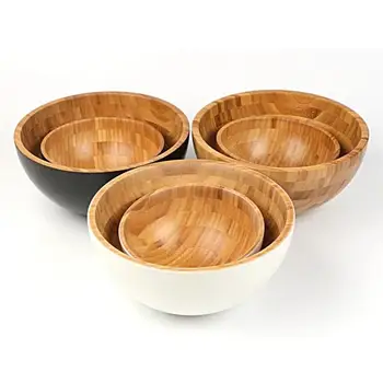 Eco-friendly Bamboo/Wood Salad Bowl Made in Vietnam Factory