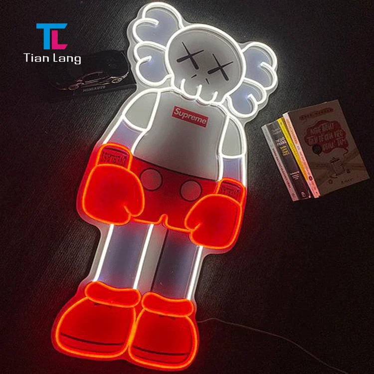 product factory outlet bar decoration outdoor waterproof art deco bedroom led rgbw comic kaws sign neon-13